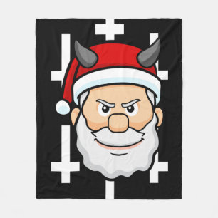 ugly xmas evil santa claus fleece blanket