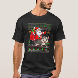 Ugly Xmas Funny Santa Claus Riding Sugar Glider Ch T-Shirt
