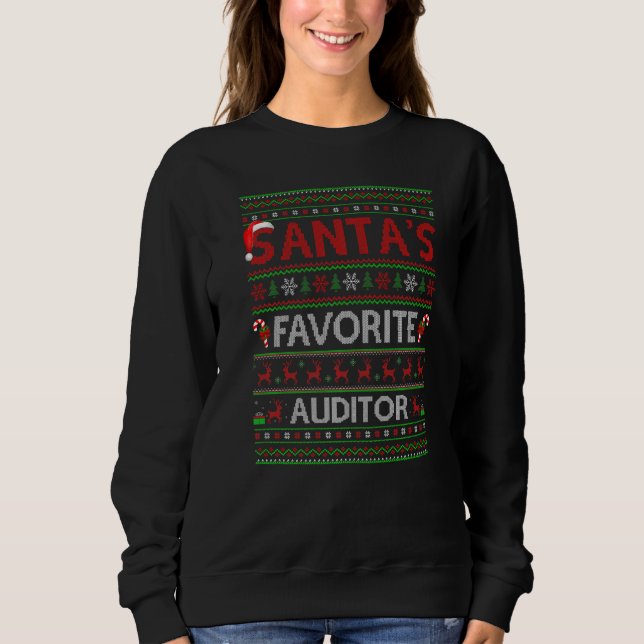 Ugly Xmas Lighting Santa S Favourite Auditor Chris Sweatshirt (Front)