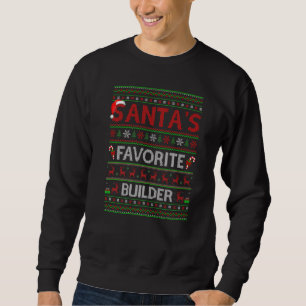 Ugly Xmas Lighting Santa S Favourite Builder Chris Sweatshirt