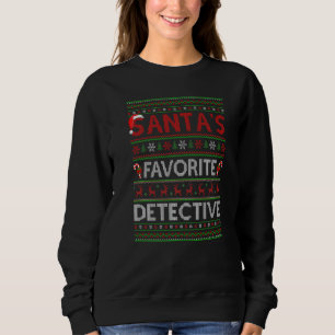 Ugly Xmas Lighting Santa S Favourite Detective Chr Sweatshirt