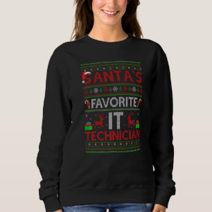 Ugly Xmas Lighting Santa S Favourite It Technician Sweatshirt