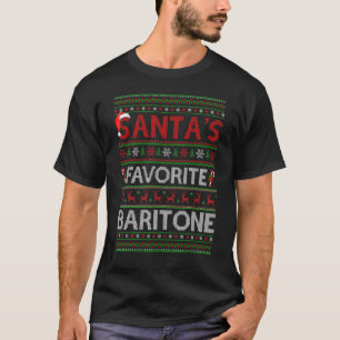 Ugly Xmas Lighting Santa's Favourite Baritone Chri T-Shirt