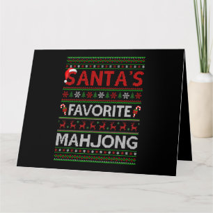 Ugly Xmas Lighting Santas Favourite Mahjong Christ Card