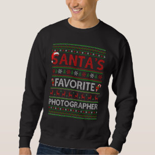 Ugly Xmas Lighting Santa's Favourite Photographer Sweatshirt