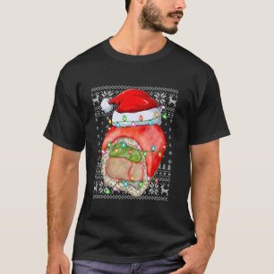Ugly Xmas Lights Santa Hat Fast Food Sushi Christm T-Shirt
