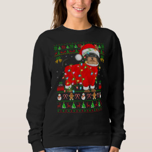 Ugly Xmas Lights Santa Yorkshire Terrier Dog Chris Sweatshirt