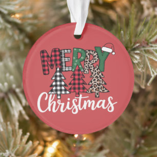 Ugly Xmas Merry and Bright Christmas Tree Santa  Ornament