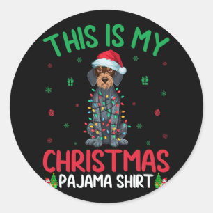Ugly Xmas Santa German Wirehaired Pointer Dog Chri Classic Round Sticker