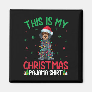 Ugly Xmas Santa German Wirehaired Pointer Dog Chri Magnet