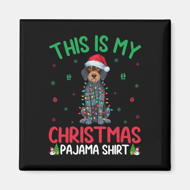 Ugly Xmas Santa German Wirehaired Pointer Dog Chri Magnet (Front)