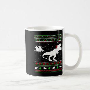 Ugly Xmas Santa Sleigh Riding Dinosaur T-rex Chris Coffee Mug