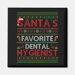 Ugly Xmas Santa's Favorite Dental Hygienist Christ Magnet