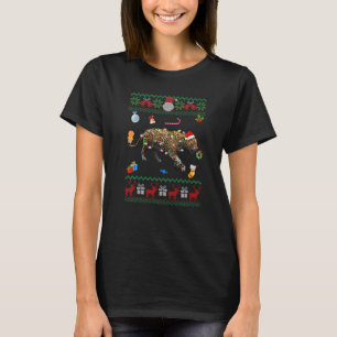 Ugly Xmas Sweater Animals Lights Christmas Jaguar