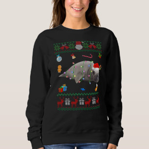 Ugly Xmas Sweater Animals Lights Christmas Manatee