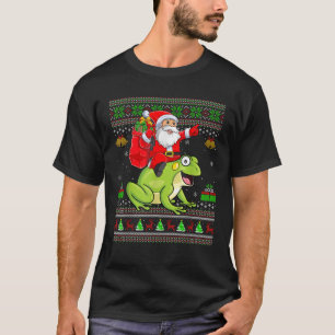 Ugly Xmas Sweater Funny Santa Riding Frog Christma