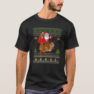 Ugly Xmas Sweater Funny Santa Riding Kiwi Bird Chr