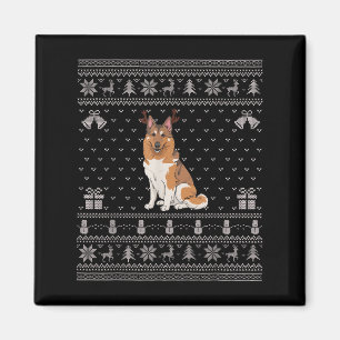 Ugly Xmas Sweater Norwegian Elkhound Dog Reindeer  Magnet