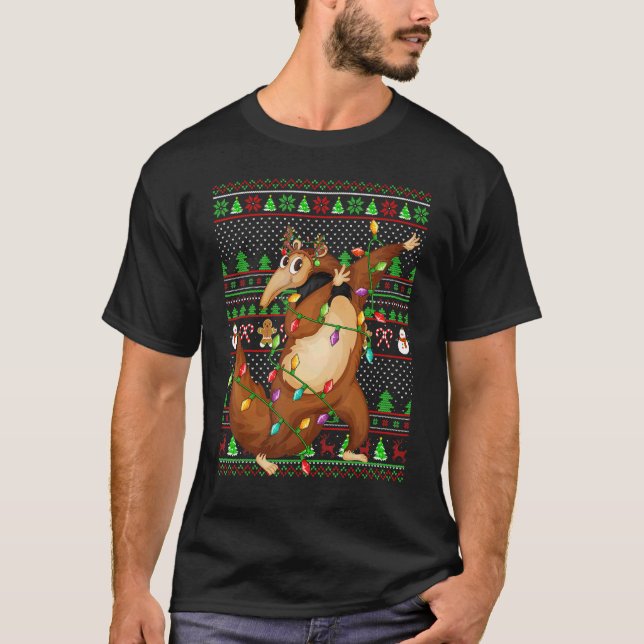 Ugly Xmas Sweater Style Lighting Anteater Christma (Front)