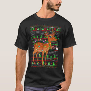 Ugly Xmas Sweater Style Lighting Antelope Christma