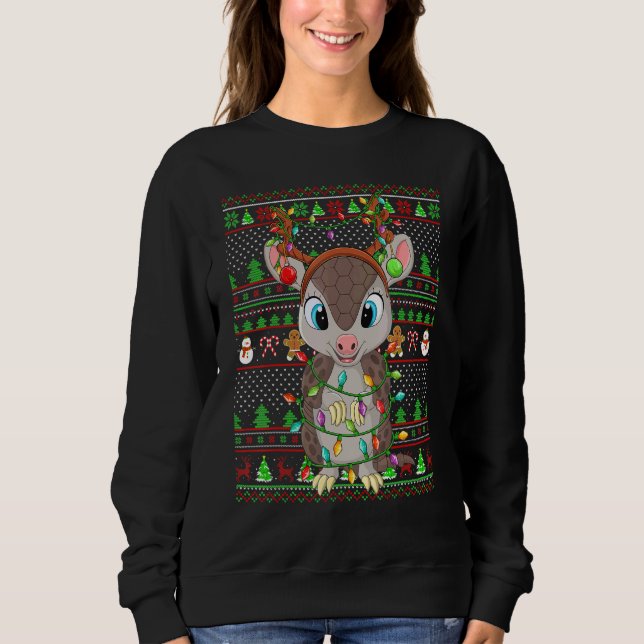 Ugly Xmas Sweater Style Lighting Armadillo Christm (Front)