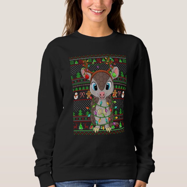 Ugly Xmas Sweater Style Lighting Armadillo Christm (Front)