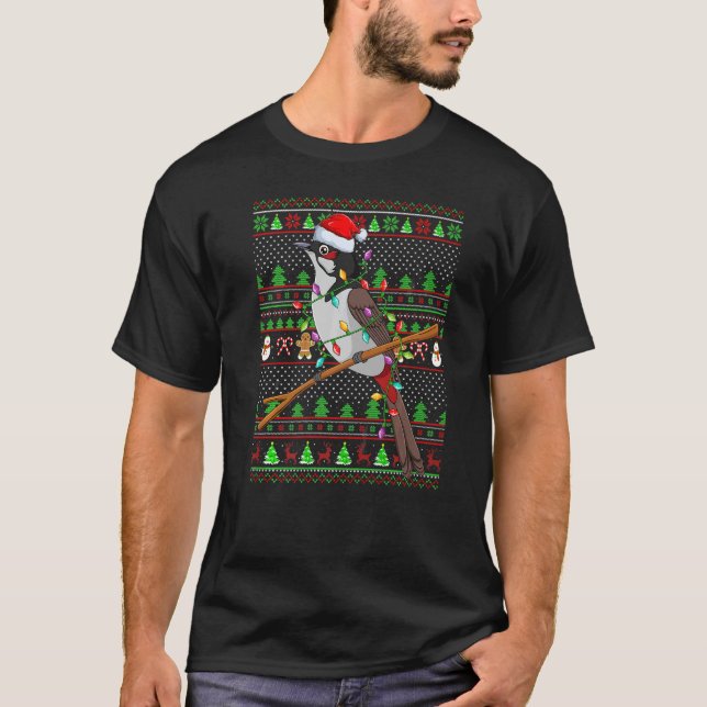 Ugly Xmas Sweater Style Lighting Bulbul Bird Chris (Front)