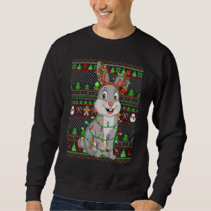 Ugly Xmas Sweater Style Lighting Bunny Christmas