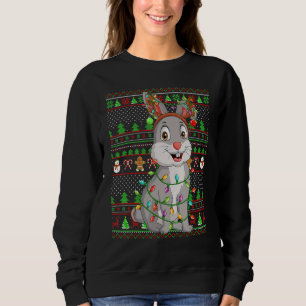 Ugly Xmas Sweater Style Lighting Bunny Christmas