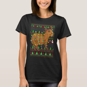 Ugly Xmas Sweater Style Lighting Capybara Christma