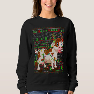 Ugly Xmas Sweater Style Lighting Cattle Christmas