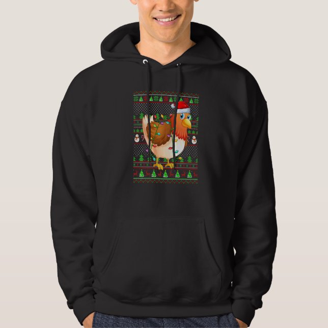 Ugly Xmas Sweater Style Lighting Chicken Bird Chri (Front)