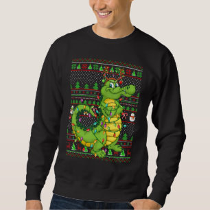 Ugly Xmas Sweater Style Lighting Crocodile Christm