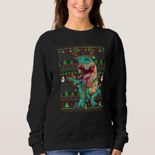 Ugly Xmas Sweater Style Lighting Dinosaur Christma