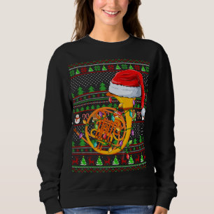 Ugly Xmas Sweater Style Lighting French Horn Chris