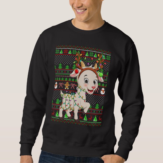Ugly Xmas Sweater Style Lighting Goat Christmas (Front)