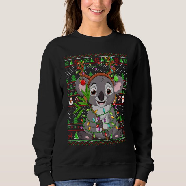 Ugly Xmas Sweater Style Lighting Koala Christmas (Front)