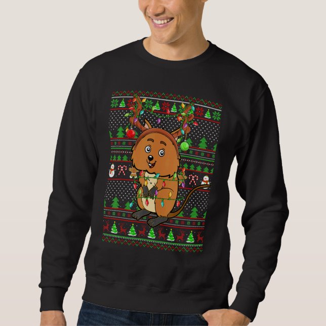 Ugly Xmas Sweater Style Lighting Quokka Christmas (Front)