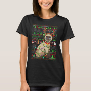 Ugly Xmas Sweater Style Lighting Siamese Cat Chris