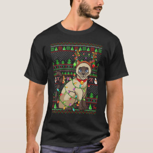 Ugly Xmas Sweater Style Lighting Siamese Cat Chris
