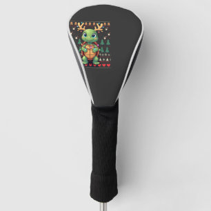 Ugly Xmas Sweater Style Lighting Turtle Christmas Golf Head Cover