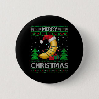 Ugly Xmas Sweater Style Lights Santa Banana Christ 6 Cm Round Badge