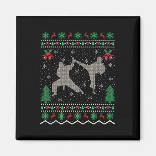 Ugly Xmas Sweater Style Martial Arts Karate Christ Magnet