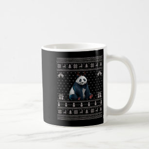 Ugly Xmas Sweater Style Panda Reindeer Christmas Coffee Mug