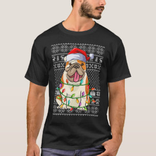 Ugly Xmas Sweater Style Santa American Bulldog Chr