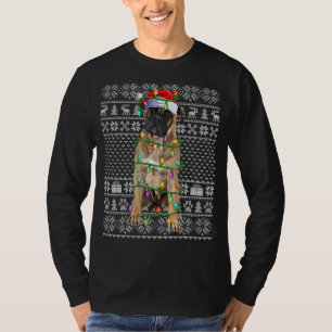 Ugly Xmas Sweater Style Santa Bullmastiff Dog Chri
