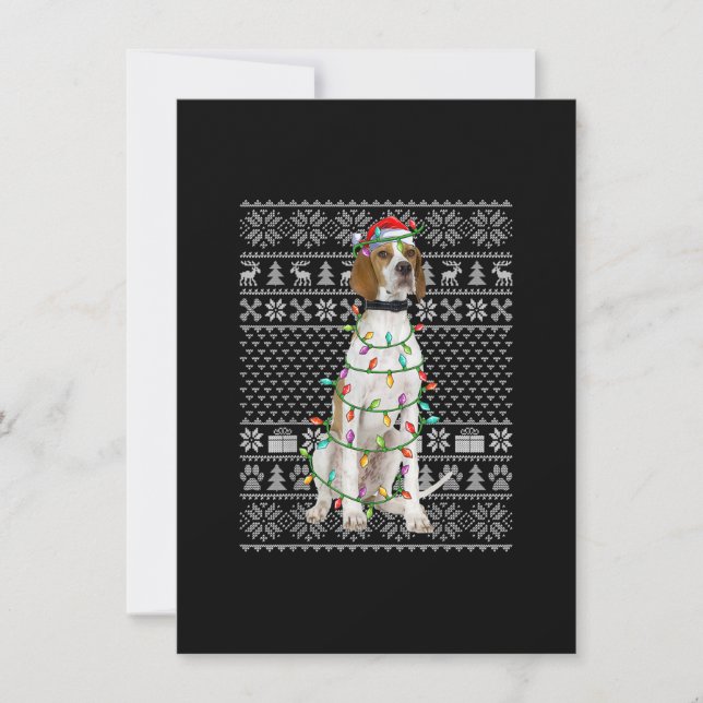 Ugly Xmas Sweater Style Santa English Pointer Dog  Invitation (Front)