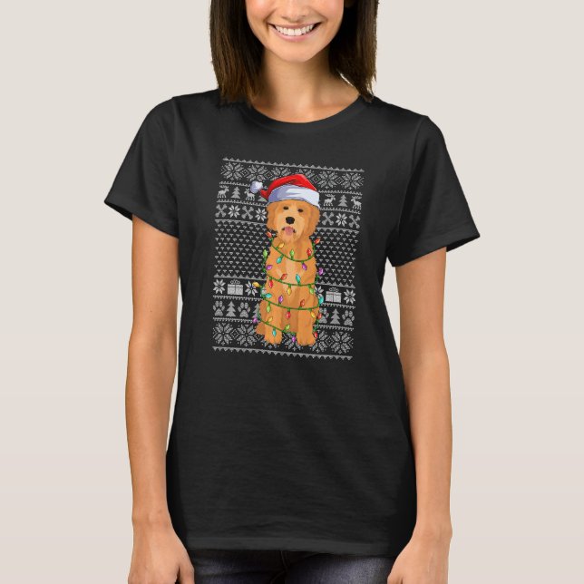 Ugly Xmas Sweater Style Santa Goldendoodle Dog Chr (Front)
