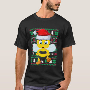 Ugly Xmas Sweater Style Santa Hat Funny Bumble Bee