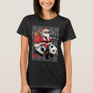 Ugly Xmas Sweater Style Santa Riding Panda Christm